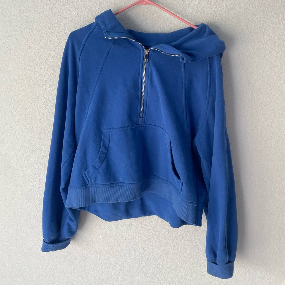 Blue quarter zip sweatshirt